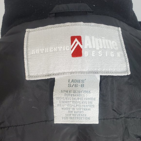 Authentic Alpine Design. Snowboard Jacket, Ladies S 6-8 Blk/Wht with lining 3in1 - Picture 10 of 16